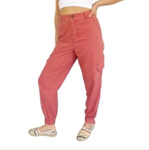 Pastel Pink Cargo Baggy Pants EUC 6 High Rise Ankle Cropped